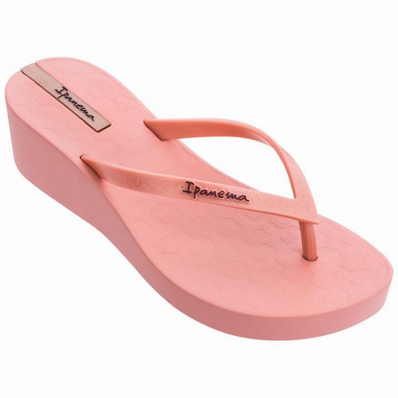 Pink Ipanema Daisy Wedge Women's Flip Flops | RI7681395