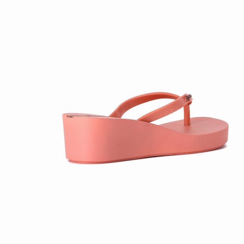 Pink Ipanema Daisy Wedge Women's Flip Flops | RI7681395