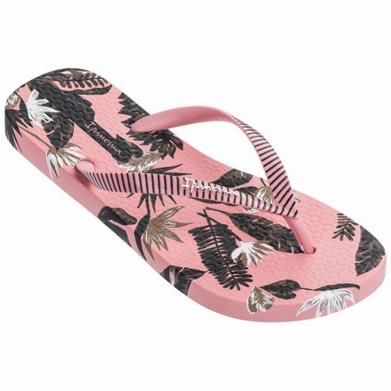 Pink / Black Ipanema Paradise Women's Flip Flops | BT8371960