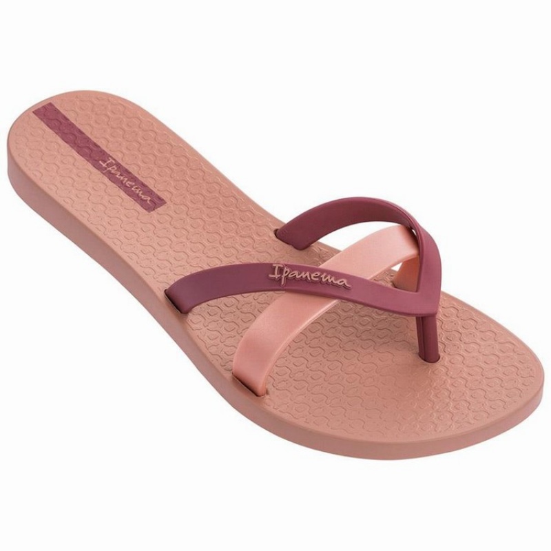 Pink / Burgundy Ipanema Kirei Women's Flip Flops | UB0673948