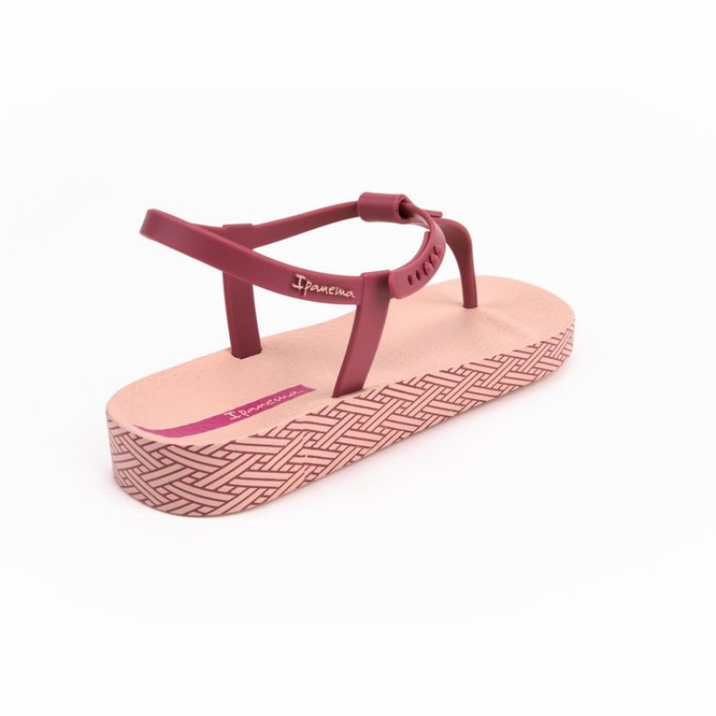 Pink / Burgundy Ipanema Plush Weave Women's Sandals | XM1257830