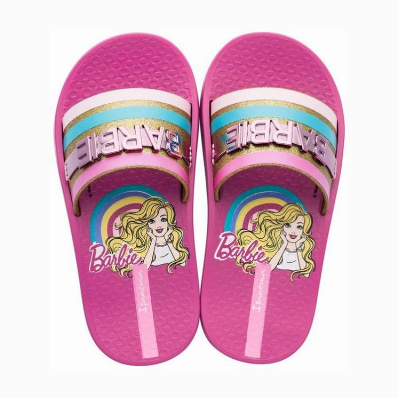 Pink / Gold Ipanema Barbie Kids\' Slides | NM7314820