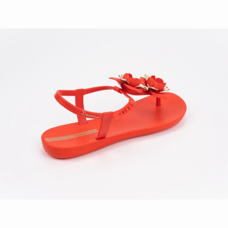 Red / Gold Ipanema Floret Women's Sandals | RS7316489