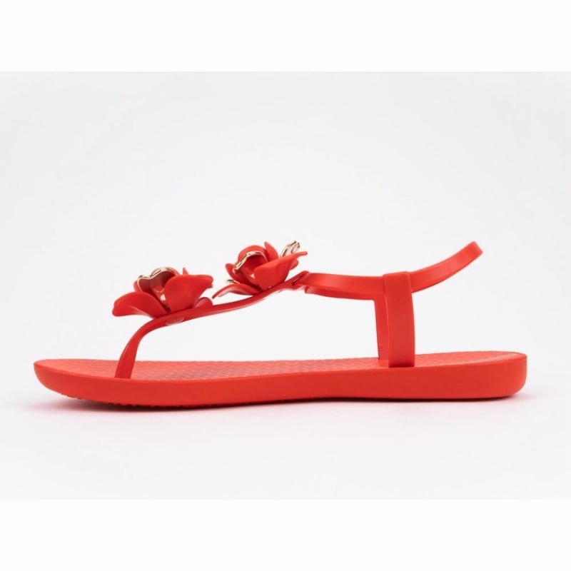 Red / Gold Ipanema Floret Women's Sandals | RS7316489