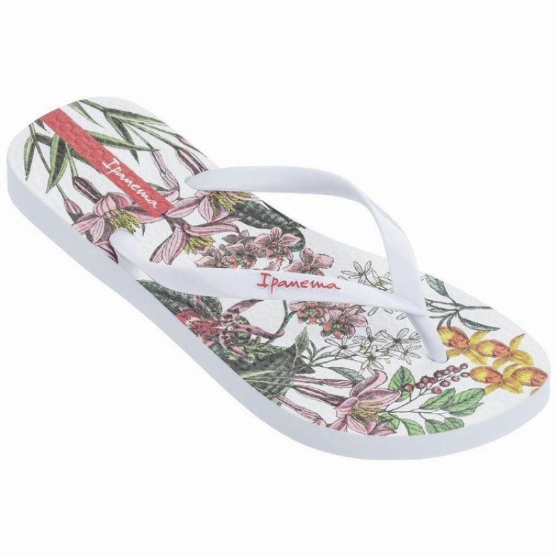 White Ipanema Botanicals Women\'s Flip Flops | JO3942180