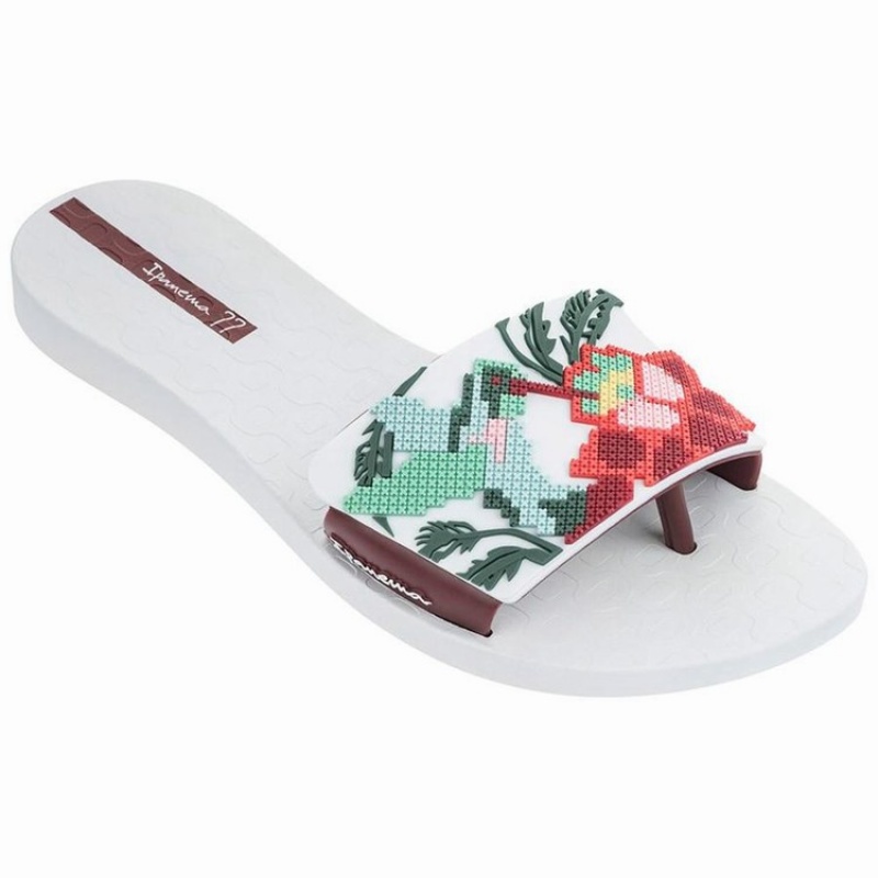 White / Burgundy Ipanema Nectar Women\'s Sandals | HW0392176