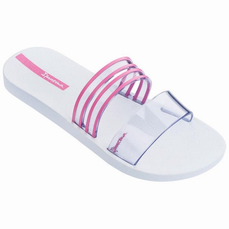 White / Pink Ipanema Ziggy Women's Sandals | MD7806592