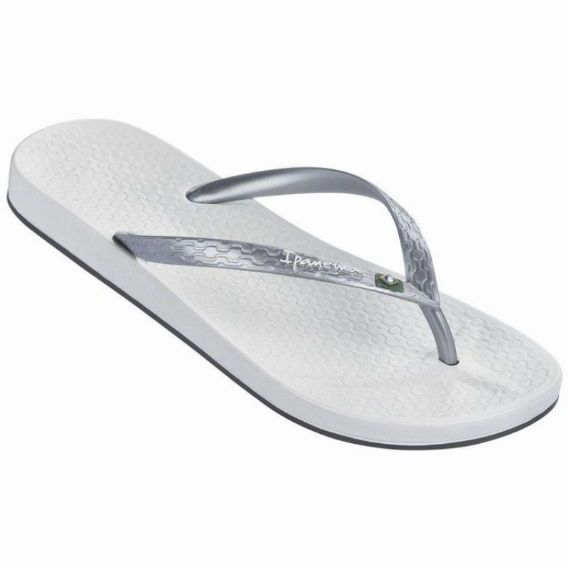 White / Silver Ipanema Anatomic Brilliant III Women\'s Flip Flops | SK9625071