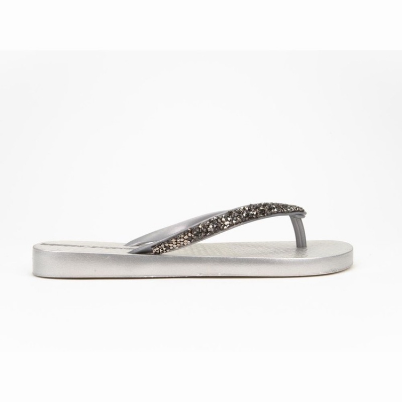 White / Silver Ipanema Pebble Women's Flip Flops | IX7821590