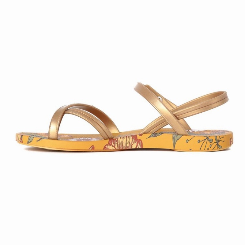 Yellow / Gold Ipanema Suzi Print II Women's Sandals | RE9718462