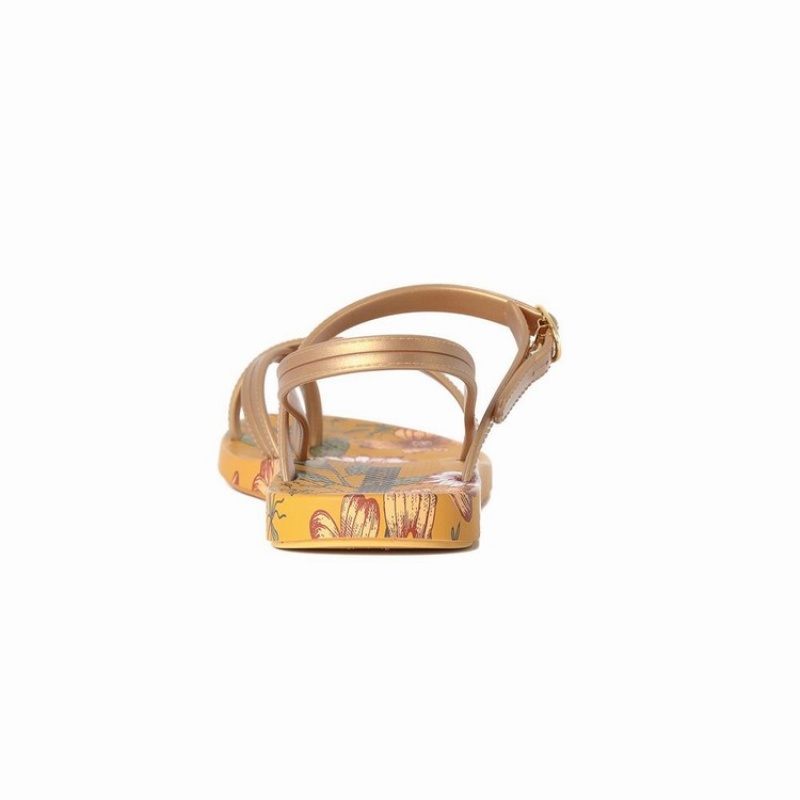 Yellow / Gold Ipanema Suzi Print II Women's Sandals | RE9718462